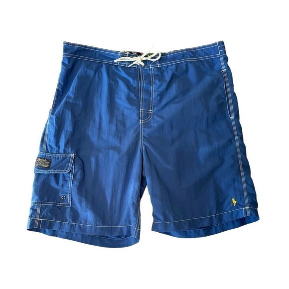 Polo Ralph Lauren Mens Kailua Swim Trunks Large Blue Classic Fit Pockets - Picture 1 of 9